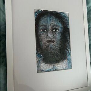 Abstract Blue and Black Framed Art Wolf Girl Gilmore Girls